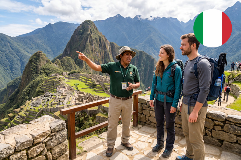 Guia em Machu Picchu em italiano